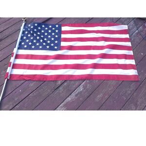 Vintage Annin & Co American Flag With Eagle Tip Pole